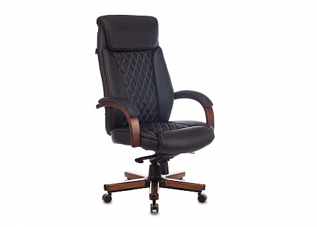 Фото Кресло руководителя T-9924WALNUT мультиблок, до 200 кг, кожа/орех 1