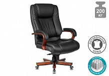 Фото Кресло руководителя T-9925WALNUT мультиблок, до 200 кг,пружин. блок, кожа, дерево