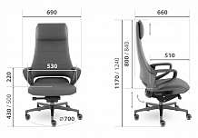 Фото Кресло руководителя EPIK А-001-GB синхромеханизм, кожа