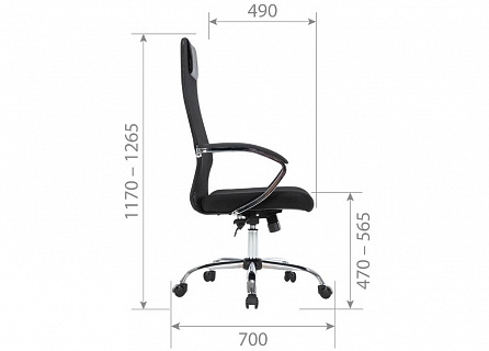 Фото Кресло офисное CHAIRMAN CH612 CHROME, топ-ган, сетка/ткань () 5